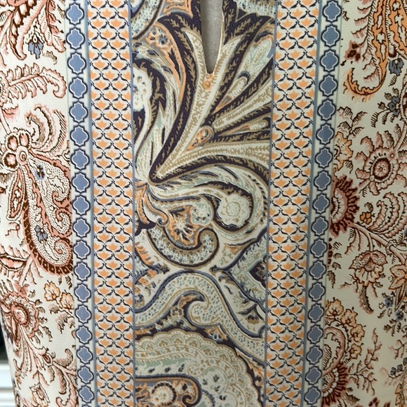 C. Wonder Ivory Peach Cornflower Blue Floral Sleeveless Shift Slip Maxi Dress 10 - Picture 15 of 15